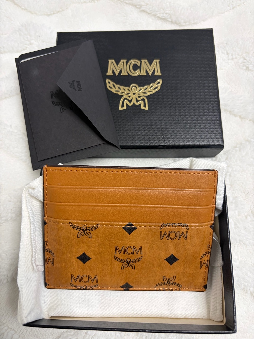 MCM Cognac/Tan Monogram Card Holder